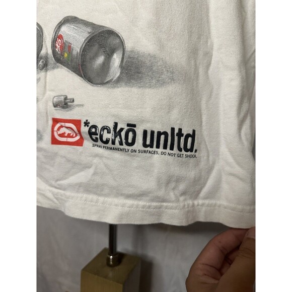 Y2K Ecko Unlimited  Statue of Liberty Spray Paint Graffiti T Shirt - Picture 4 of 6